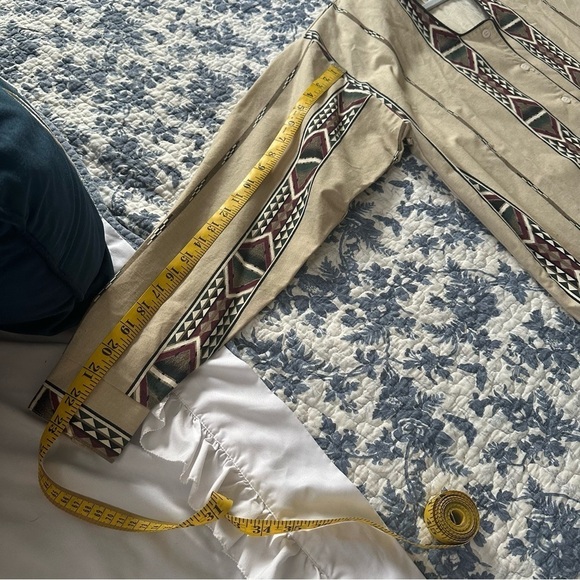 Panhandle Slim Shirt Vintage Western Aztec Brown & Tan Button Up Cotton Size XL - Picture 9 of 11